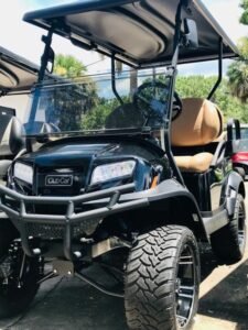 2026 Club Car Onward Lifted 4-Passenger Gas Golf Cart | Metallic Tuxedo Black | Off-Road Ready!